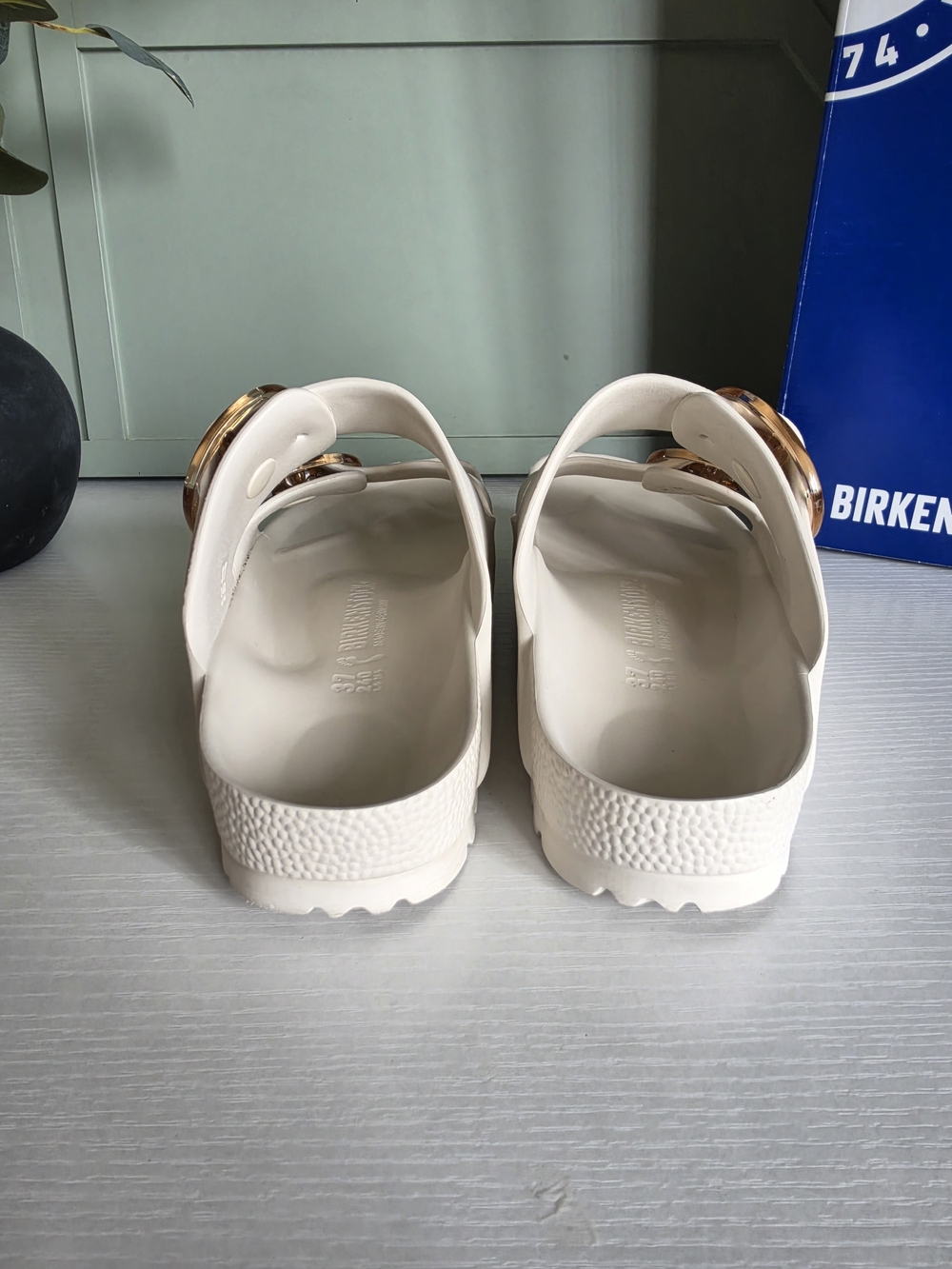 Birkenstock Unisex Arizona EVA Sandals - White with Buckles - Picture 6 of 15